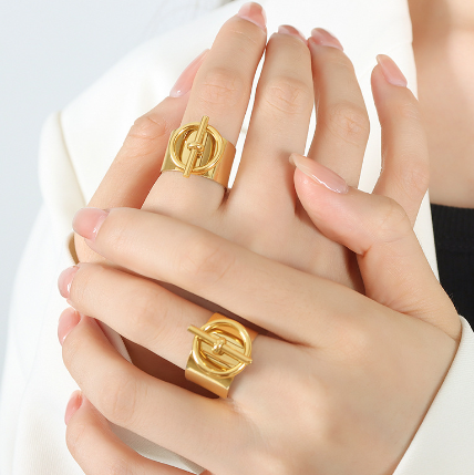 14K Gold Adjustable Couple Rings for Women