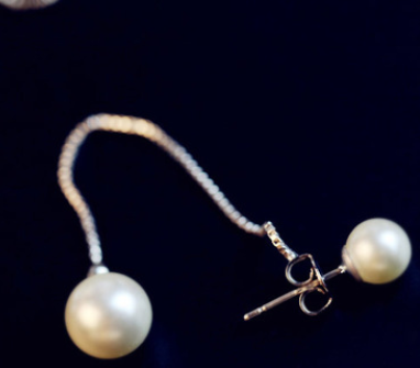 Pearl Earrings with Elegant Beads and Long Tassels