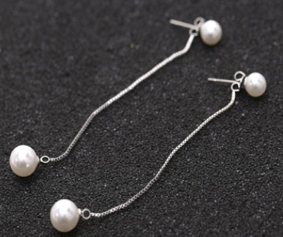 Pearl Earrings with Elegant Beads and Long Tassels
