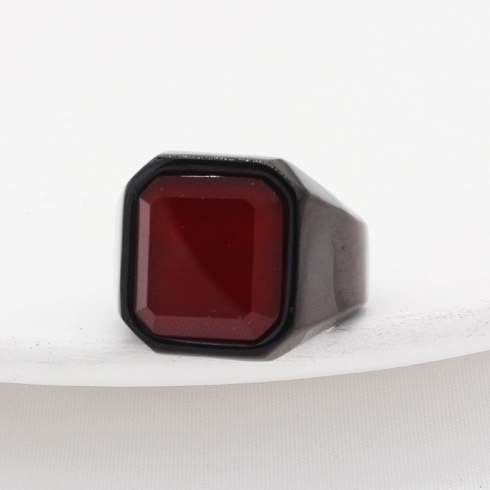 Simple Square Tiger Eye Gem Fashion Ring