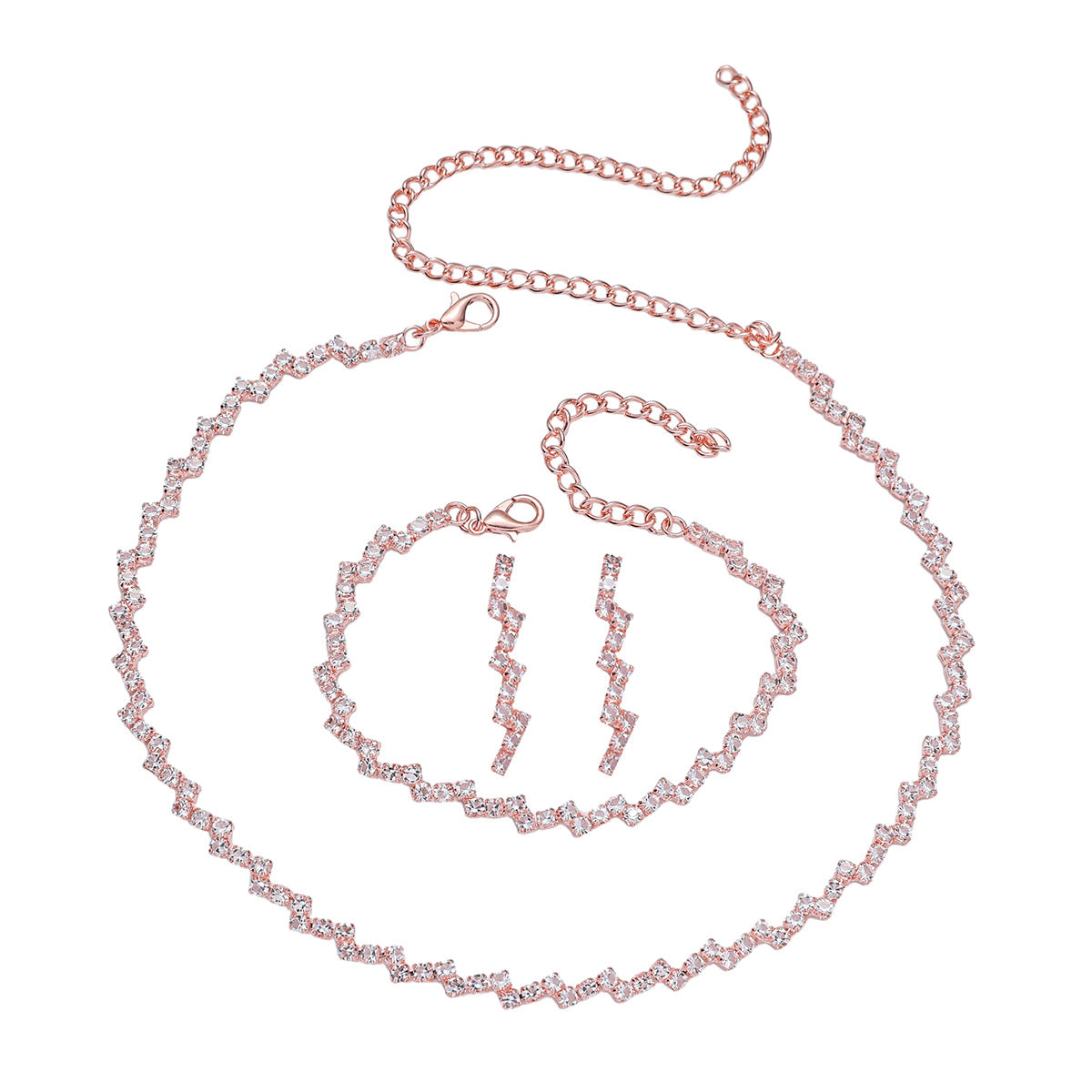 Cross-Border Popular Claw Chain Zircon Jewelry Set