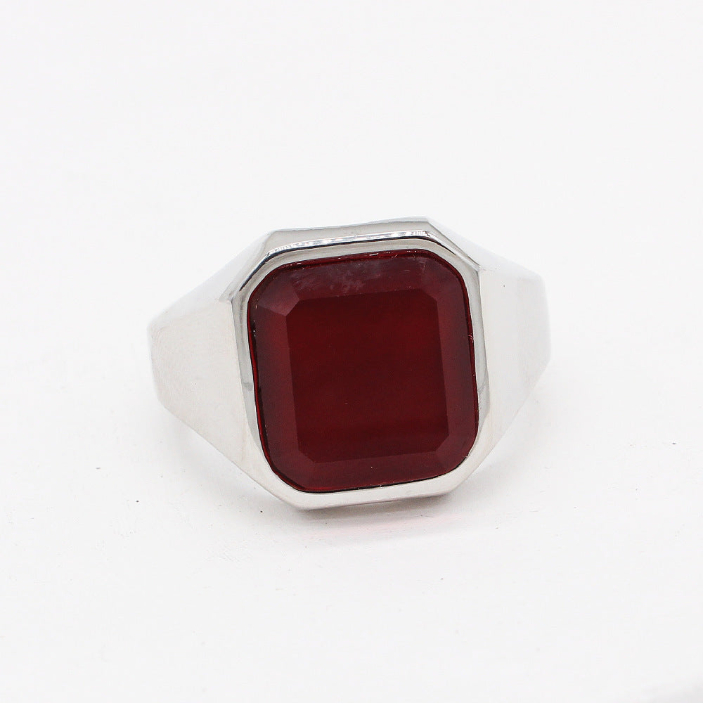 Simple Square Tiger Eye Gem Fashion Ring