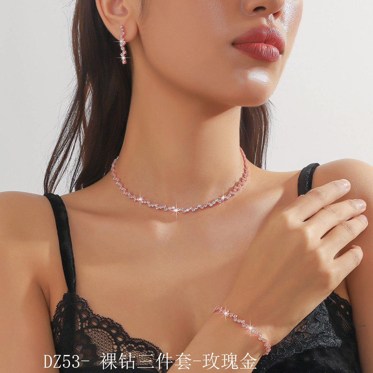 Cross-Border Popular Claw Chain Zircon Jewelry Set