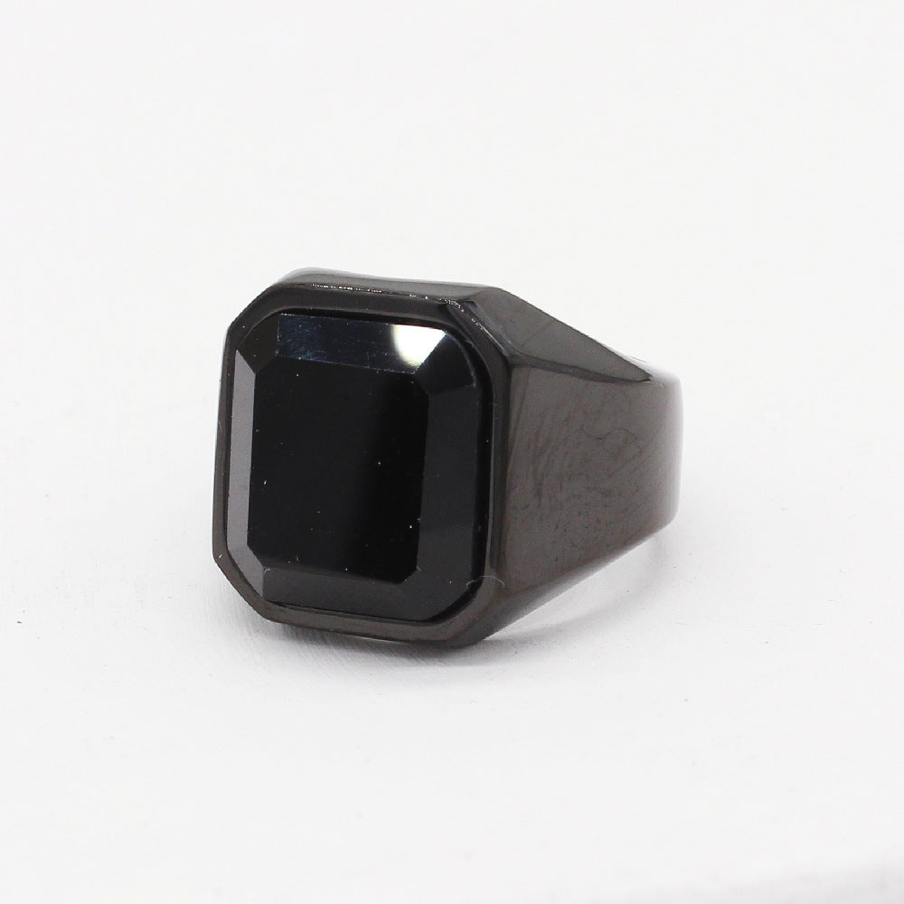 Simple Square Tiger Eye Gem Fashion Ring